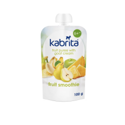 Kabrita augļu smūtijs ar saldo krējumu no kazas piena bērniem no 6 mēnešu vecuma, 100 g